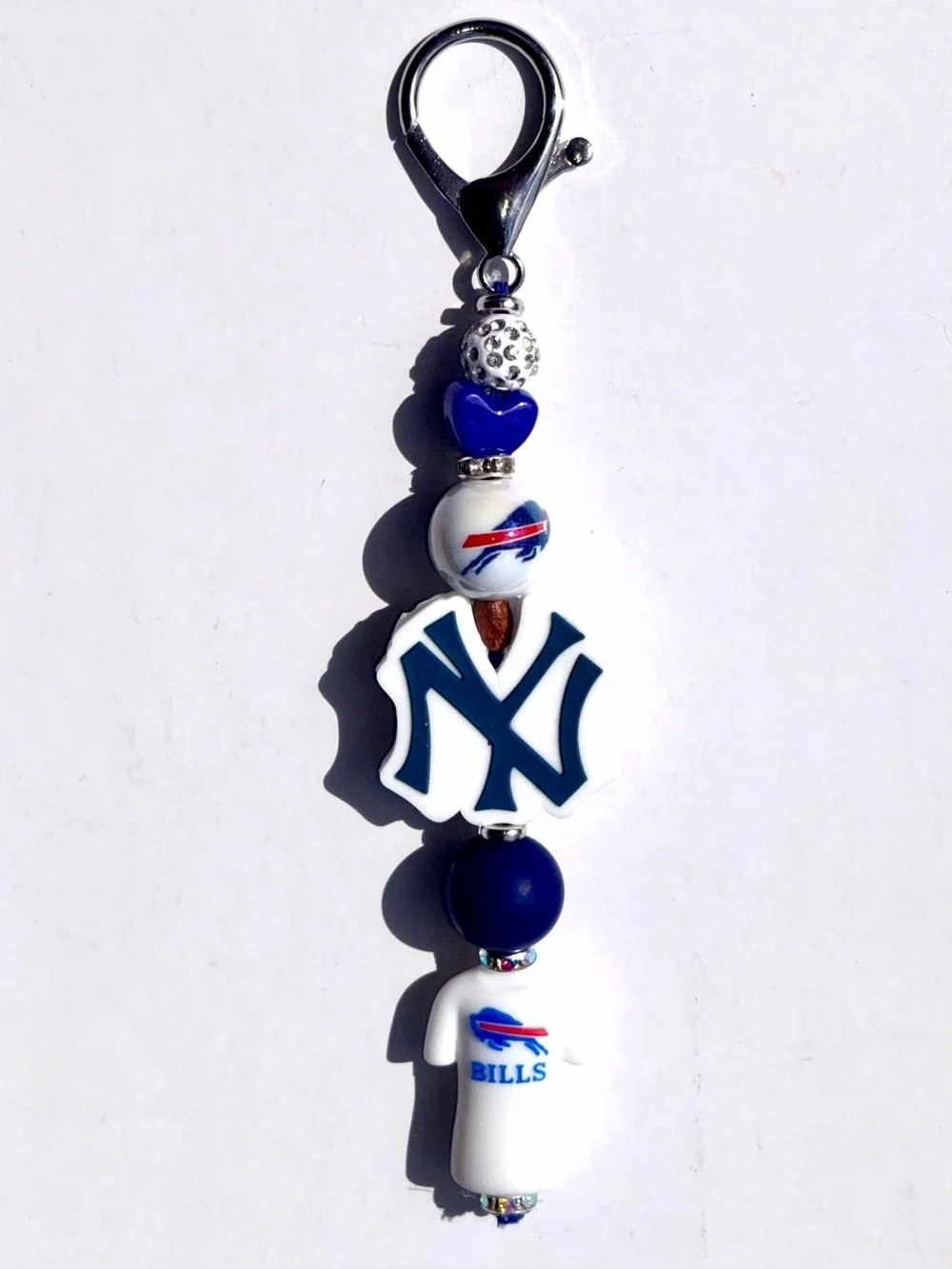 Handmade NY Yankees x Buffalo Bills Keychain 6- Inch